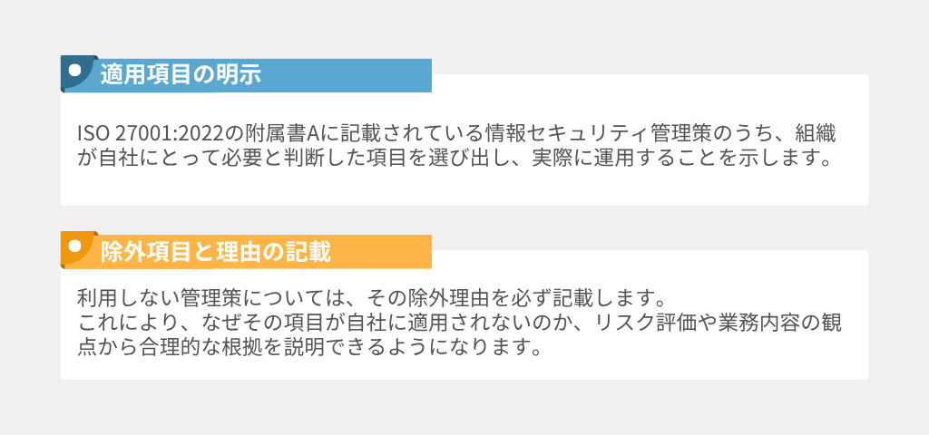 ISMSの適用宣言書に明確に記載するポイント