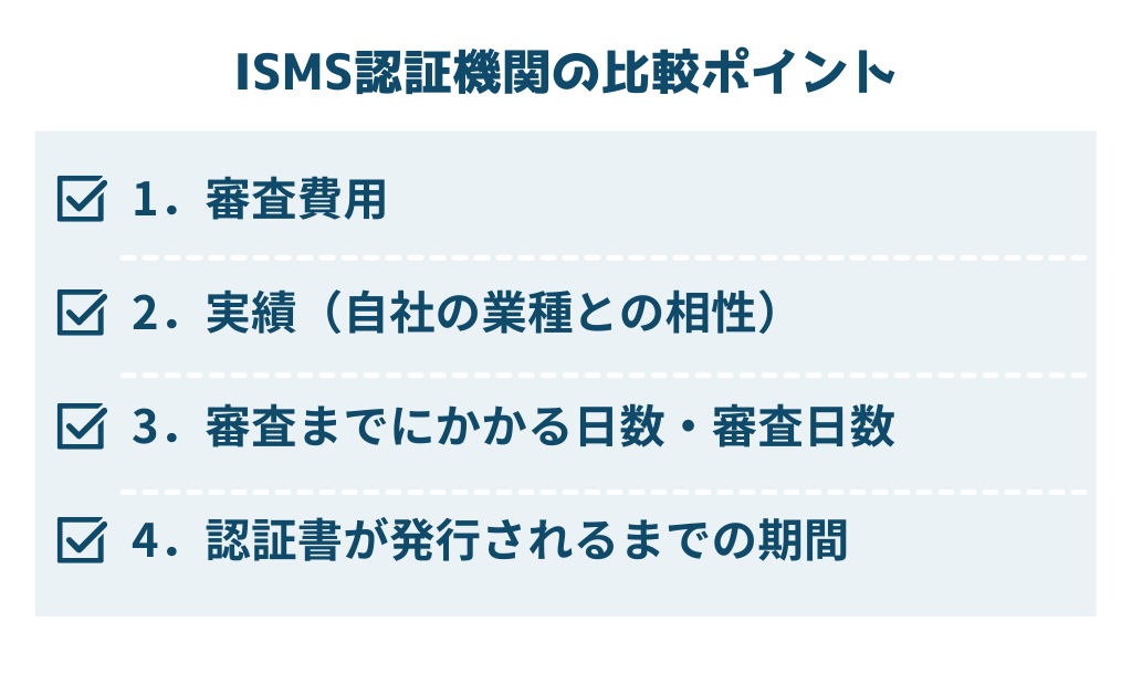 ISMS認証機関の比較ポイント