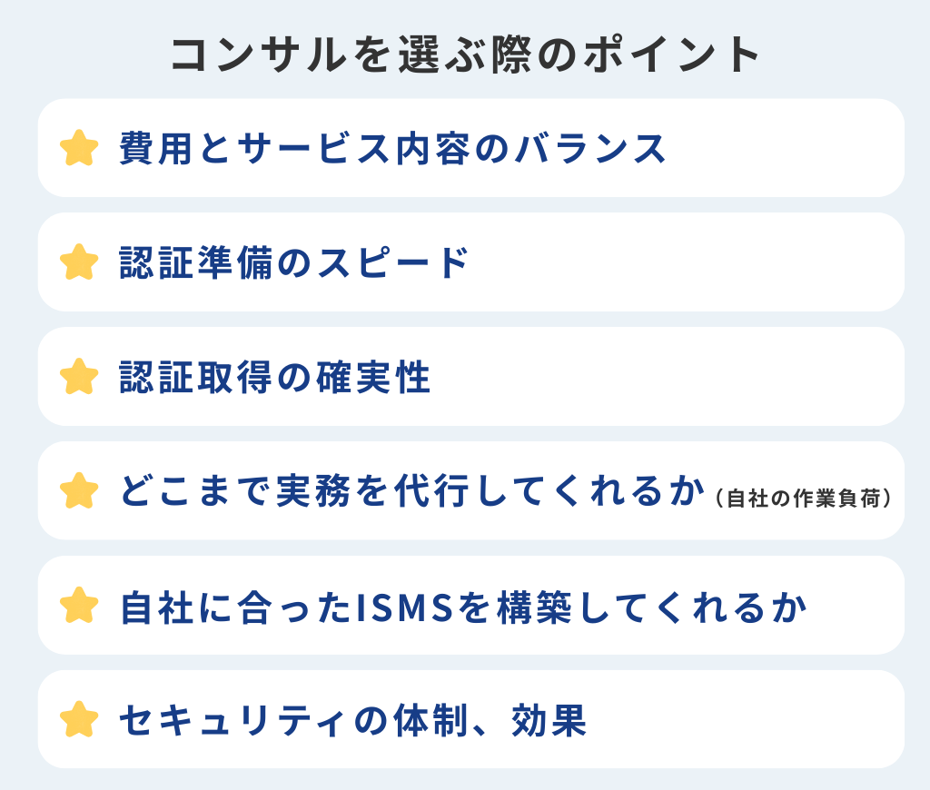 コンサルを選ぶ際のポイント