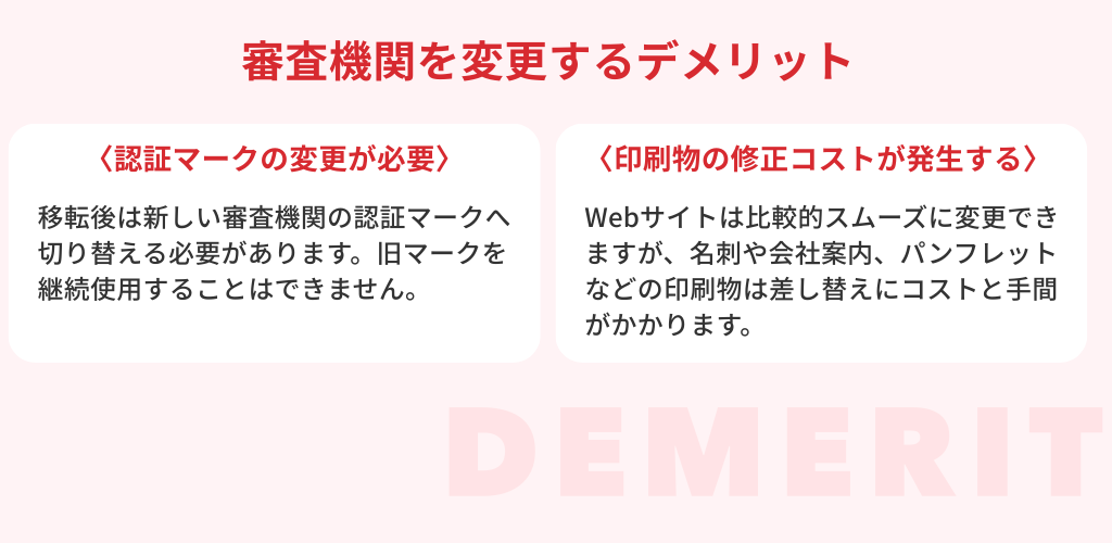 ISO審査機関を変更するデメリット